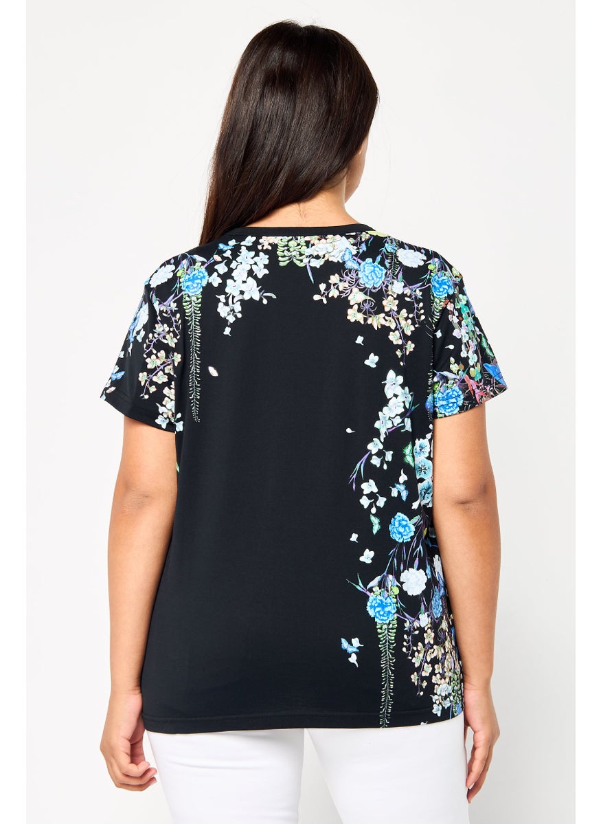 GIVENCHY Women Crew Neck Short Sleeve Brand Logo T-Shirt, Multicolor  - Image 4
