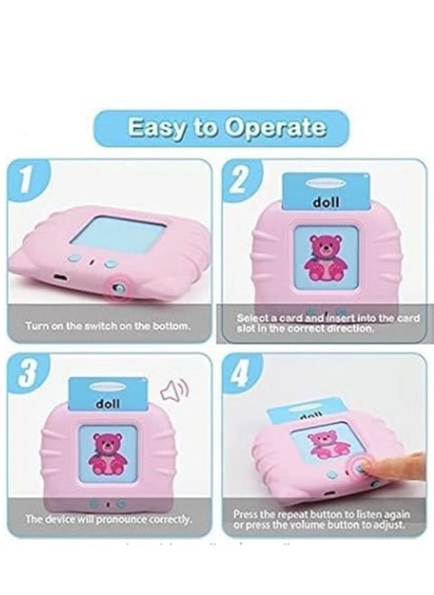 Smart educational toy for children aged 2 to 3 years, contains 112 cards and 224 words, in addition to the possibility of recharging via USB