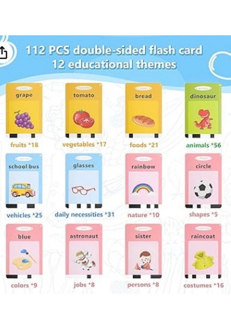 Smart educational toy for children aged 2 to 3 years, contains 112 cards and 224 words, in addition to the possibility of recharging via USB