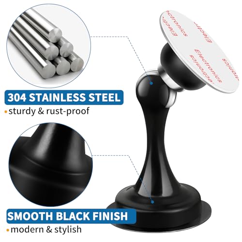 Gudui Door Stops Magnetic Door Stoppers Self Adhesive Wall Floor Mounted Stainless Steel Magnetic Door Catch Door Holder, No Drill, Black, 2 Pack - Image 4