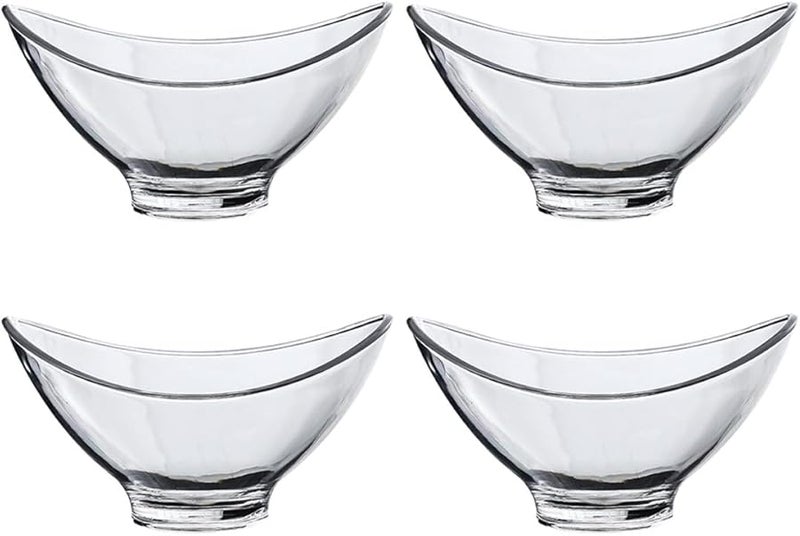 Acrylic Fruit Salad Bowls Set of 4 17.5cm Serving Bowls for Dessert Ice Cream Snacks - Image 1