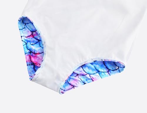 Nokecina Girls Swimsuit Size 6-7 Years Old Blue Purple One Piece Bathing Suit Classic Swimwear for Pool Party - Image 5