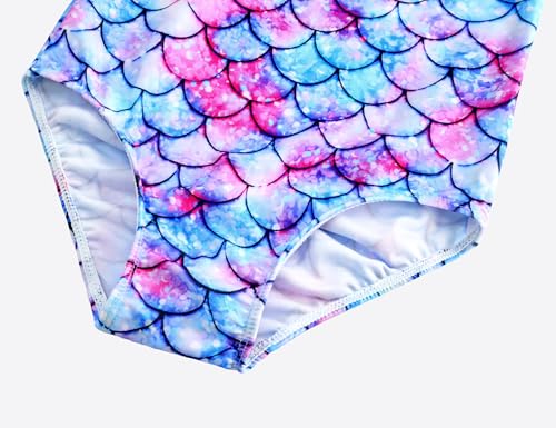 Nokecina Girls Swimsuit Size 6-7 Years Old Blue Purple One Piece Bathing Suit Classic Swimwear for Pool Party - Image 4