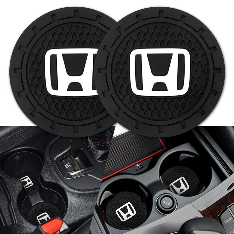 BFIVEANTE Car Cup Holder Coaster for Honda Accord Civic Fit CRV Pilot EX CR-V EX-L,Silicone Cupholder Coaster,Car Interior Accessories,2.76 Inch 2 Pieces - Image 1