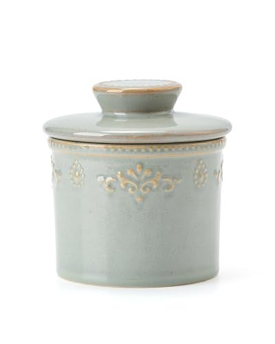 XELA Ceramic Butter Dish - French Butter Crock With Water Line - Keeps Your Butter Fresh and Spreadable - Vintage Turquoise - Image 1