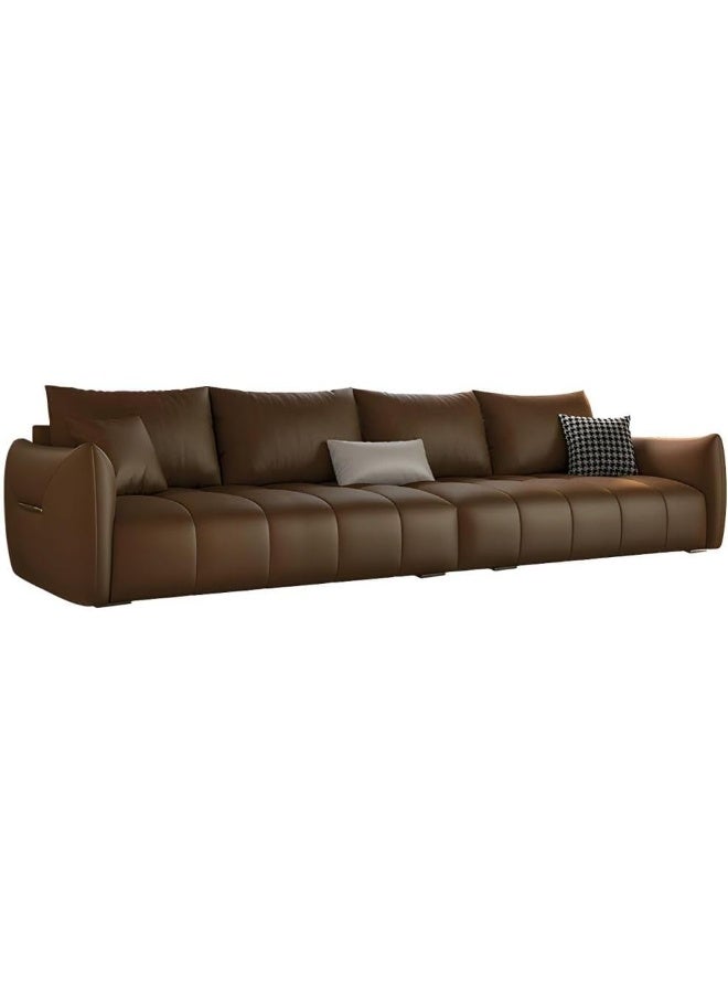 LUXURY LUXE Luxury Luxe Nest Modern Sofa | Italian Module Free Combination Floor Relax Sofa Couch Soft | Multi-Size Luxury Seating (Brown, 3 Seater: 201 cm (L) x 99 cm (W) x 79 cm (H))  - Image 5