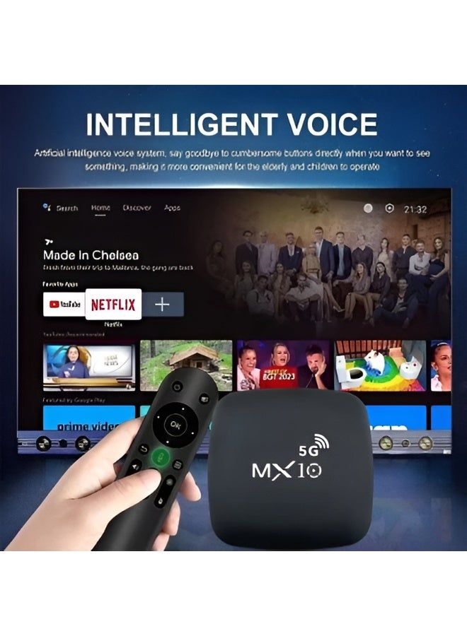 MX10 Box S 4K Ultra HD Android TV Box - 5G Dual WiFi Smart Media Player with Voice Remote - Image 5
