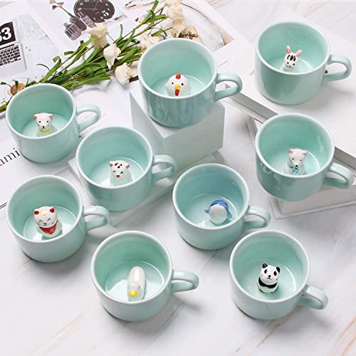 Jeuhoue Panda Ceramic Cup Hidden 3D Animal Inside Mug,8 oz, Lovely Mug for Christmas, Birthday, Valentine's Day Gifts, Surprise Gifts for Friends and Families (Panda 8oz) - Image 5