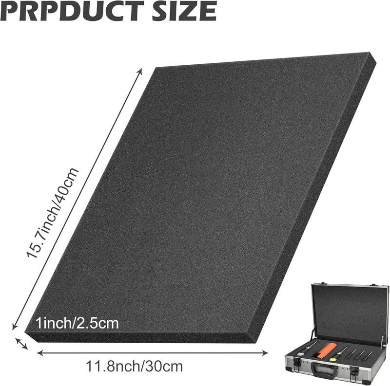 DECOHS 4 Pcs Polyurethane Foam Sheet- 16 x 12 x 1 Inch Cuttable Foam Inserts for Cases- Packing Foam Pads for Toolbox Camera Storage and Crafts - Image 2