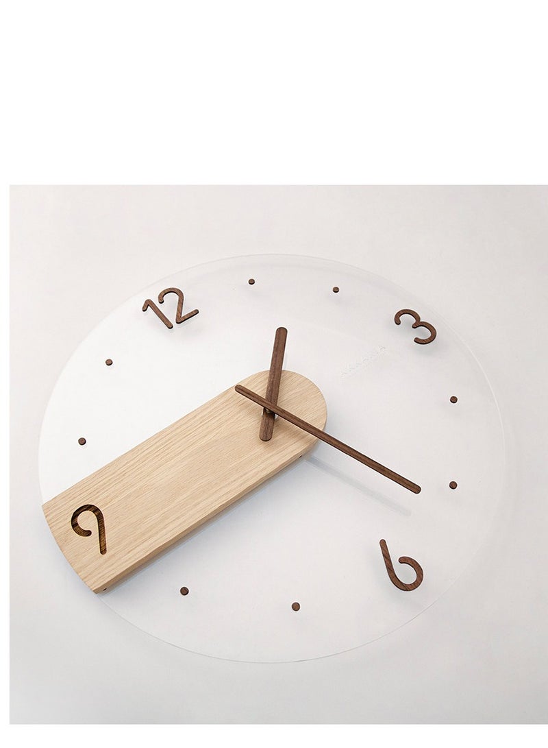 Y&D ساعة حائط زجاجية، دائرية صامتة غير نقرة تعمل بالبطارية، 14 بوصة، ساعة حائط حديثة وبسيطة، مناسبة لغرفة المعيشة والمطبخ وغرفة النوم والمكتب - Image 4