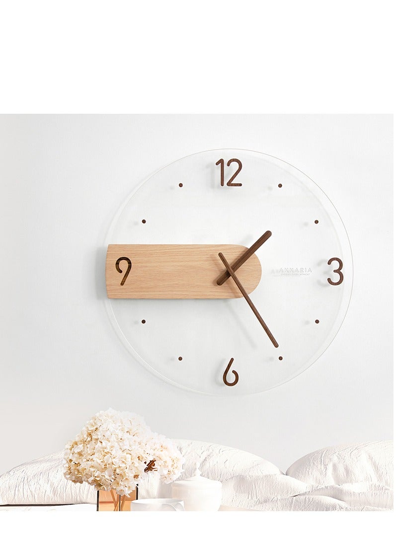 Y&D ساعة حائط زجاجية، دائرية صامتة غير نقرة تعمل بالبطارية، 14 بوصة، ساعة حائط حديثة وبسيطة، مناسبة لغرفة المعيشة والمطبخ وغرفة النوم والمكتب - Image 3