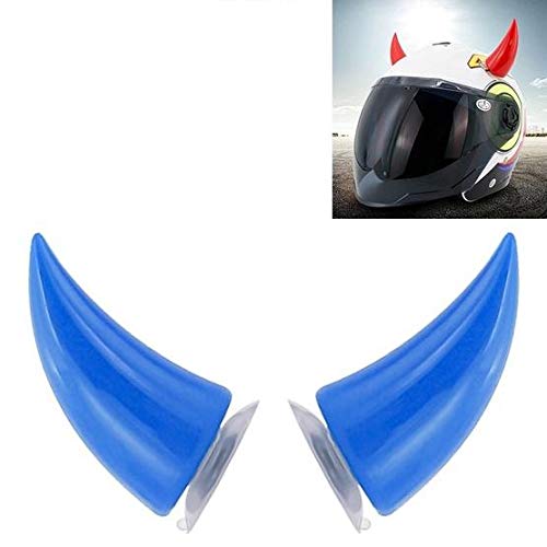 SELVIKE Devil's Helmet Horn with Suction Rubber Pad for All Bikes and Motorcycles (Pack of 2) (Blue) - Image 1