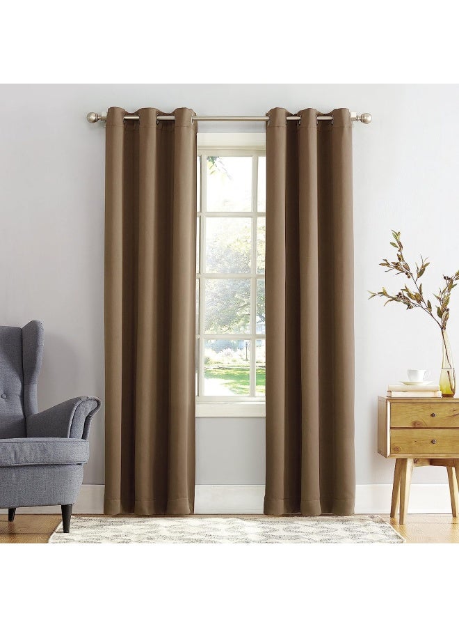 Sun Zero ستارة شمس زيرو إيستون لتوفير الطاقة مع حلقات، 40" × 84"، لون الشعير - Image 1