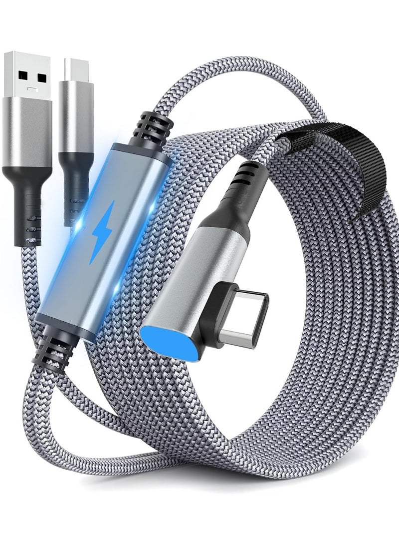 erorex Link Cable 16 FT for Meta Oculus Quest 3, Quest 2/Pro Accessories, 3 in-1 Charging While Playing All Day, with USB C Sufficient Power for VR Headset (16FT Charging While Play) - Image 1