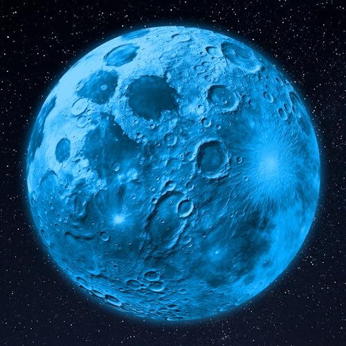 Robmoda Glow in The Dark Sun for Ceiling, Luminous Planet Wall Sticker, Kids Bedroom Wall Decal, Sticky Fluorescence Sun, Gift for Boys and Girls (Blue) - Image 1