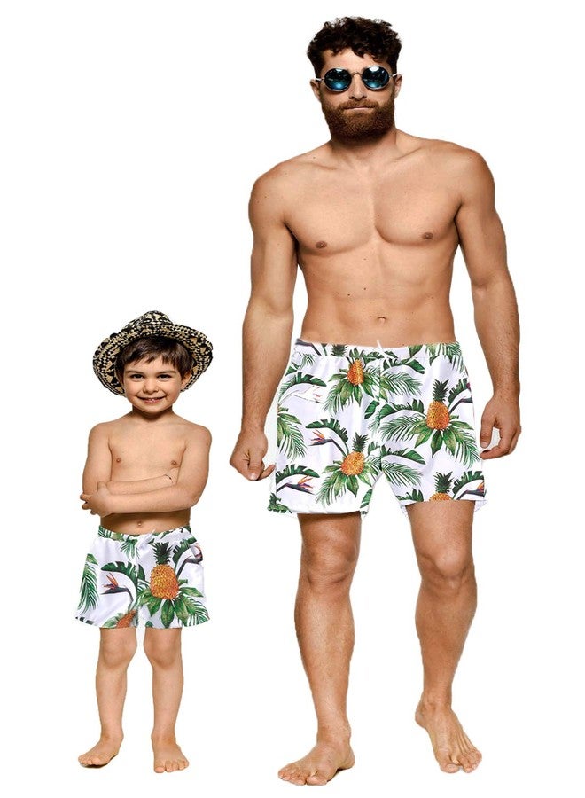 stylesilove Summer Family Matching Swimwear Pineapple Swim Trunks Beach Swim Pool Swim Shorts (3-4 Years, Pineapple) - Image 4