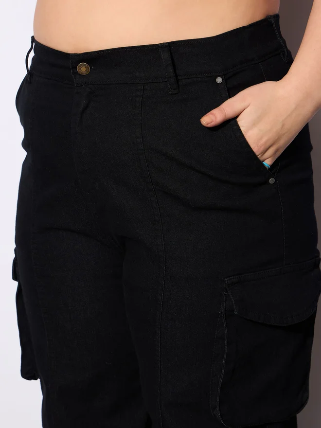 SASSAFRAS Sassafras Plus Size Straight Fit Jeans with Side Pockets Details