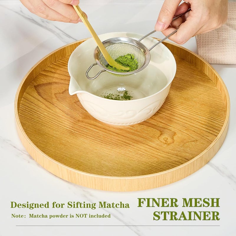 bamandan Matcha Whisk Set, Ceramic Matcha Set Kit, 7 Pcs Includes Bowl, Whisk and Holder, Bamboo Scoop, Scoop Rest, Strainer and Tea Towel （Freedom White） - Image 2