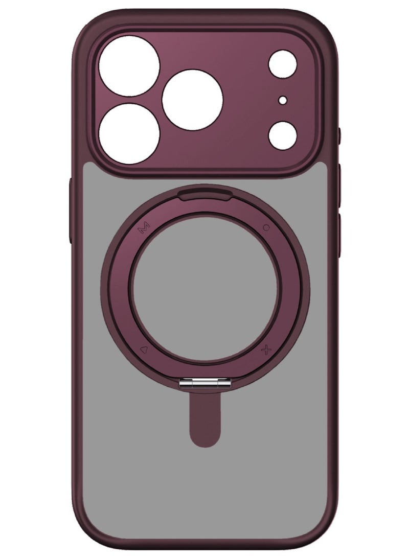 Momax غطاء MOMAX CaseForm Roller Magnetic لجهاز iPhone 17 PRO (2025) [غطاء التحكم بالكاميرا] مع قاعدة قابلة للدوران 360 درجة - مارون - Image 2