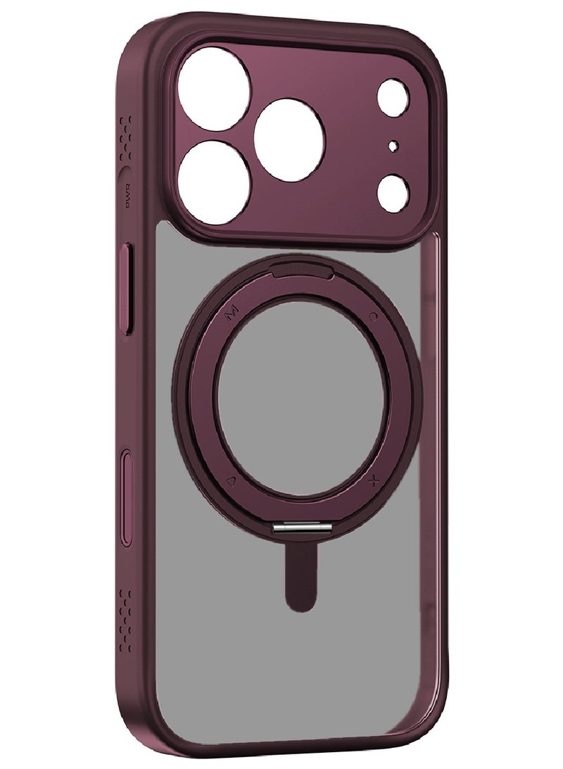 Momax غطاء MOMAX CaseForm Roller Magnetic لجهاز iPhone 17 PRO (2025) [غطاء التحكم بالكاميرا] مع قاعدة قابلة للدوران 360 درجة - مارون - Image 3