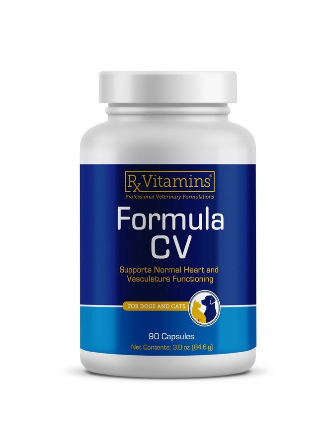 ركس فيتامينز تركيبة فيتامينات Rx CV - كبسولات توت الزعرور مع التورين للكلاب والقطط - مكملات غذائية لصحة القلب مُعززة بالمغنيسيوم والبوتاسيوم - فيتامينات للكلاب والقطط المسنة - 90 قرصًا - Image 1