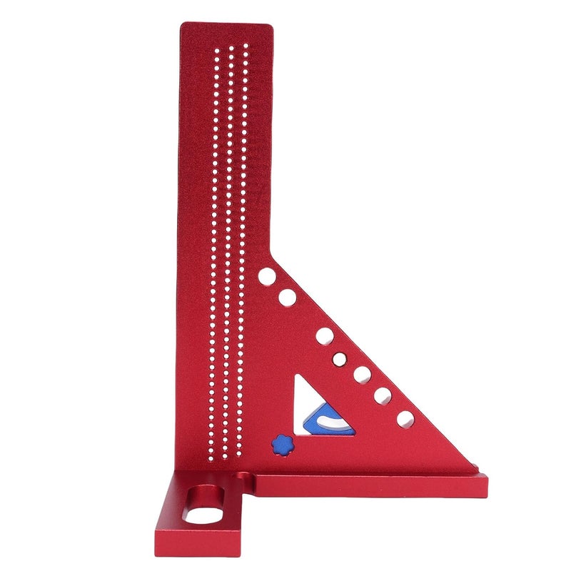 Asixxsix Aluminum Alloy Multi Angle Measuring Ruler 0-180 Degree Adjustable Woodworking Square Protractor with Anodized Finish for Wood, Pipes, and 3D Objects (Red and Blue) - Image 5