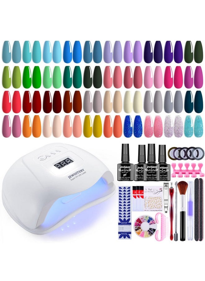JEWHITENY - 43Pcs Gel Nail Polish Kit With U V Light 120W Led Nail Lamp 40 Colors Gel Nail Polish Set Manicure Tools Allinone Nail Gel Kit - Image 1