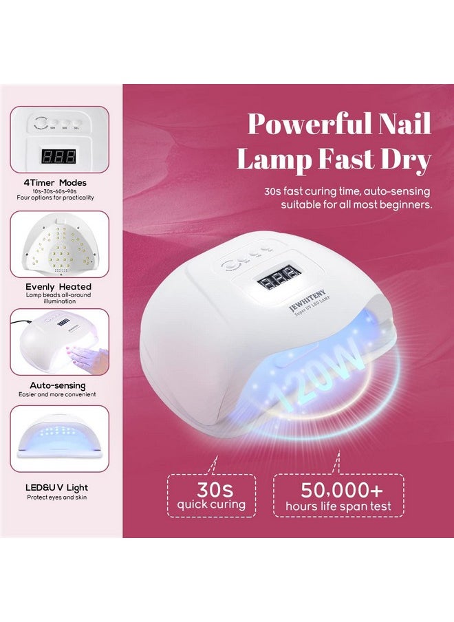 JEWHITENY - 43Pcs Gel Nail Polish Kit With U V Light 120W Led Nail Lamp 40 Colors Gel Nail Polish Set Manicure Tools Allinone Nail Gel Kit - Image 1
