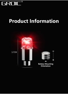 GROIC Car Wheel Light, Colorful LED Tire Valve Stem Neon Light Bulb Waterproof Tire Light Valve Light Spoke Flash for Cars, Motorcycles, Bicycles and Other Valve Cover Accessories (6 Pieces)  - Image 5