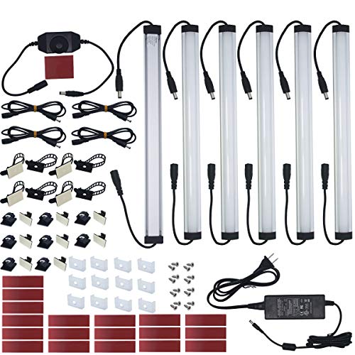 Litever Kitchen Under Cabinet LED Lighting Kit Plug-in, Super Bright, 6 PCS 12 Inches Light Bars, Daylight White, 31W 2000 Lumen, Perfect for Kitchen Cabinet Counter Shelf-(6 Bars Kit-5000K) - Image 1
