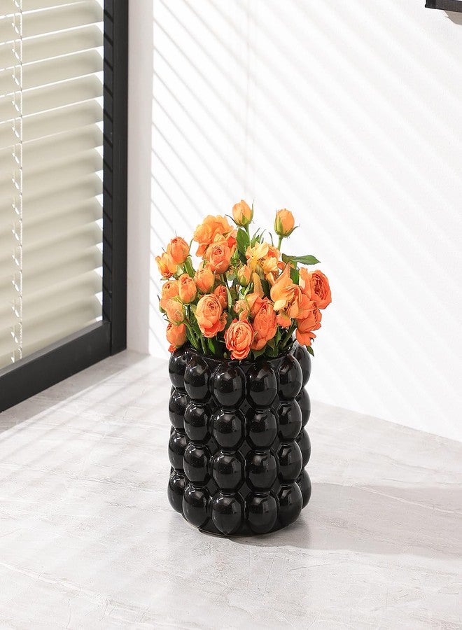YANWE1 Bubble Vase, Black Ceramic Vase, Small Vase, Flower Vase, Boho Vase, Decorative Vase, Vase Decor for Living Room, Office, Bathroom, Shelf, Fireplace, Farmhouse, Coffee Table, 5 Inches - Image 5