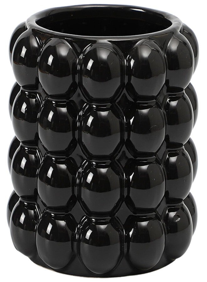 YANWE1 Bubble Vase, Black Ceramic Vase, Small Vase, Flower Vase, Boho Vase, Decorative Vase, Vase Decor for Living Room, Office, Bathroom, Shelf, Fireplace, Farmhouse, Coffee Table, 5 Inches - Image 1