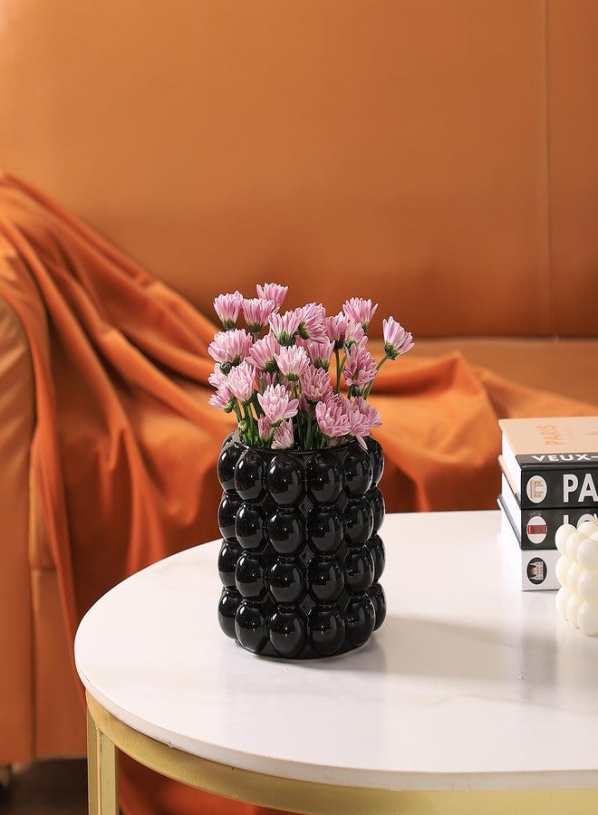 YANWE1 Bubble Vase, Black Ceramic Vase, Small Vase, Flower Vase, Boho Vase, Decorative Vase, Vase Decor for Living Room, Office, Bathroom, Shelf, Fireplace, Farmhouse, Coffee Table, 5 Inches - Image 4