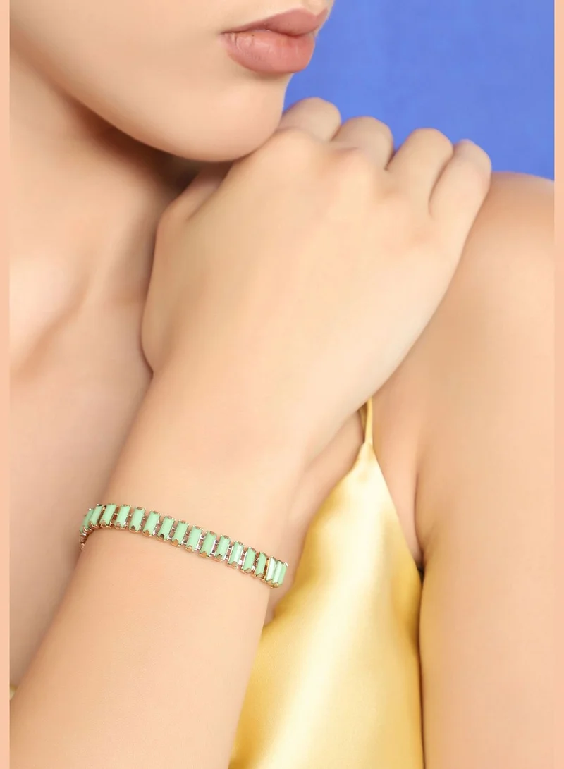 SOHI Gold Plated Party Designer Stone Bracelet For Women