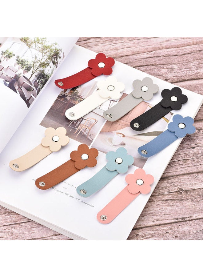 Loquat Data Cable Storage Artifact Cable Tie Organizer Computer Cable Tie With Desktop Wire Route Fixed Tie Winding-Color:Flower Winder-random Color-single Pack - Image 1