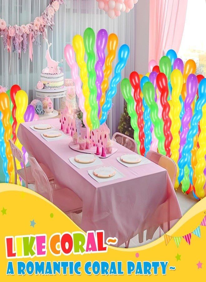 Sratte 1000 Pcs 40 Inches Latex Spiral Balloons Assorted Colors Twisted Long Balloons Colorful Party Balloons for Boys Girls Playing Birthday Party Decorations Supplies, 7 Colors - Image 2