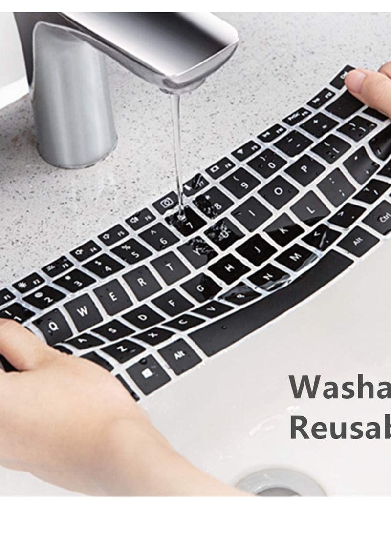 Silicone Keyboard Cover Protective Skin Compatible with Huawei Matebook X Pro 13.9/Huawei Matebook D14/D15/Honor Magicbook 14/15/16.1, Black - Image 2