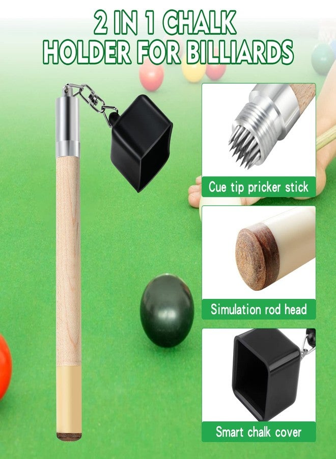 Teekerwan 2 in 1 Portable Pick Pocket Chalk Cover Tip Pricker Prep Tool, Billiard Cue Snooker Accessory,Billiard Pool Stick Chalk Holder(3 Models availaba) (Maple) - Image 2