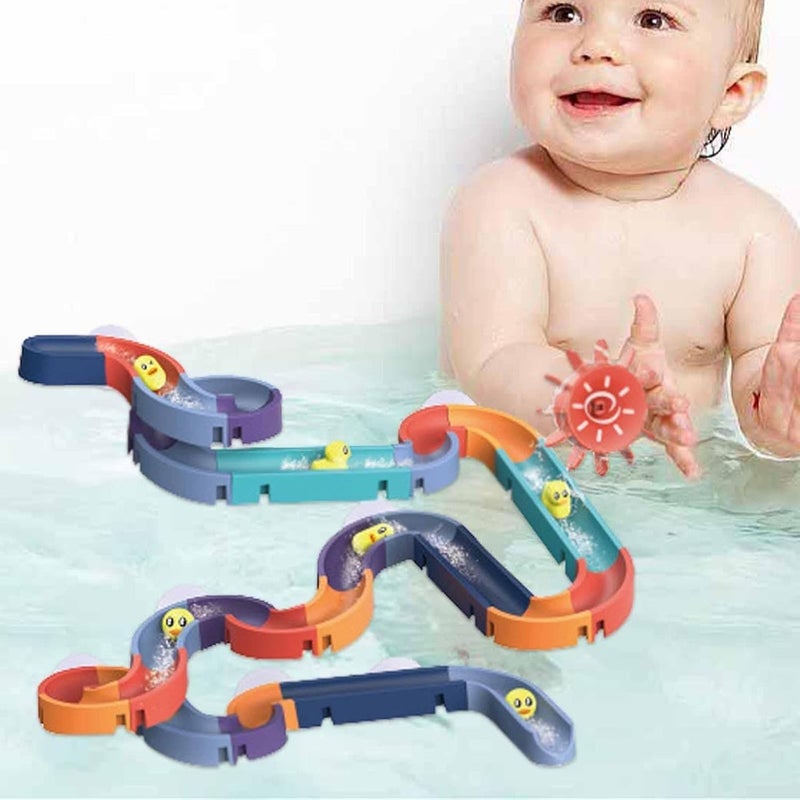 woobles Slide Shower Tracks Water Toys for Toddlers | Bath Toys Water Wall Bathtub Track Toy Set - Gifts for Boys Girls Ages 3+ - Image 2