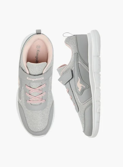 kangaROOS Women's Panelled Sports Shoes with Hook and Loop Closure