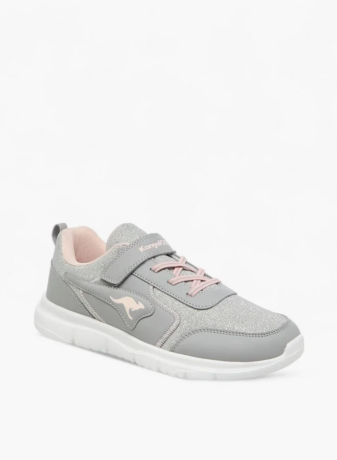 كانغاروس Women's Panelled Sports Shoes with Hook and Loop Closure