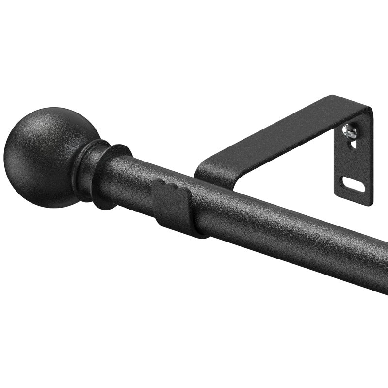 TwinkleTool Curtain Rods for Windows 28-44 inch, 5/8 inch Black Curtain Rod Set, Splicing Heavy Duty Curtain Rod with Brackets, Decorative Curtain Rod for Bedroom, Living Room, Kitchen, Outdoor, Patio - Image 1