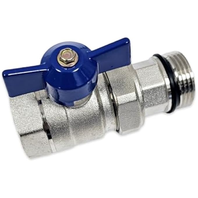 UNDERFLOOR HEATING 1'' MANIFOLD ISOLATION VALVE RED BLUE HANDLE (BLUE) - Image 1
