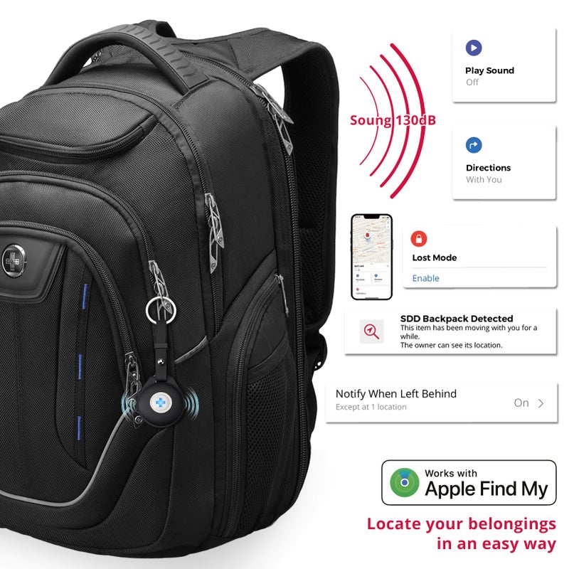 Swissdigital Design TSA Business Laptop Backpack For Men with Apple Find My,Travel Backpack With USB Charging Port,RFID Pockets Presents For Men Fits 15.6 Inch Computer | J16BT9508F-1 - Image 2