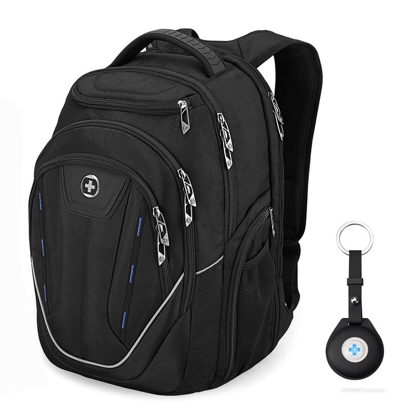 Swissdigital Design TSA Business Laptop Backpack For Men with Apple Find My,Travel Backpack With USB Charging Port,RFID Pockets Presents For Men Fits 15.6 Inch Computer | J16BT9508F-1 - Image 1