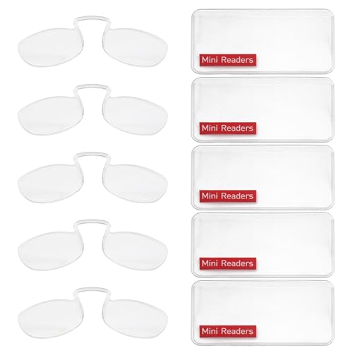 DBEFTLI Armless Thin Reading Glasses - Clip on Nose Readers Mini Slim Lightweight for Men Women 5 Pack 1.50 - Image 2