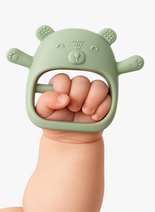 Nubokind No-Drop Baby Teether for 3-12 Months | Wrist-Fit Silicone Teething Toy for Molar Relief | BIS Certified, BPA Free, Safe Made in India | Sage Green - Image 1