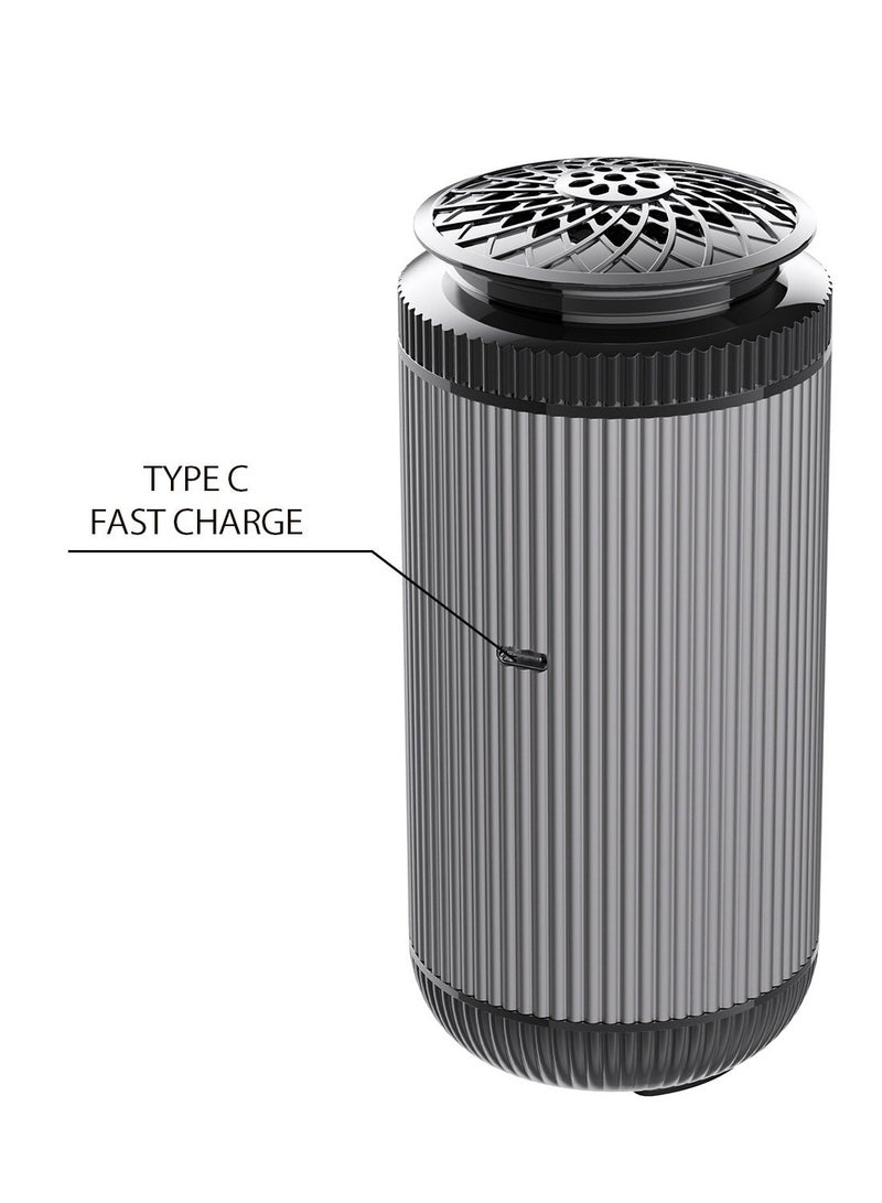 Bakhory Oud Electric USB Bakhoor Burner, Premium Burner for Home, Office and Car, Long Battery Life, Type C Fast Charge, Grey - Image 5