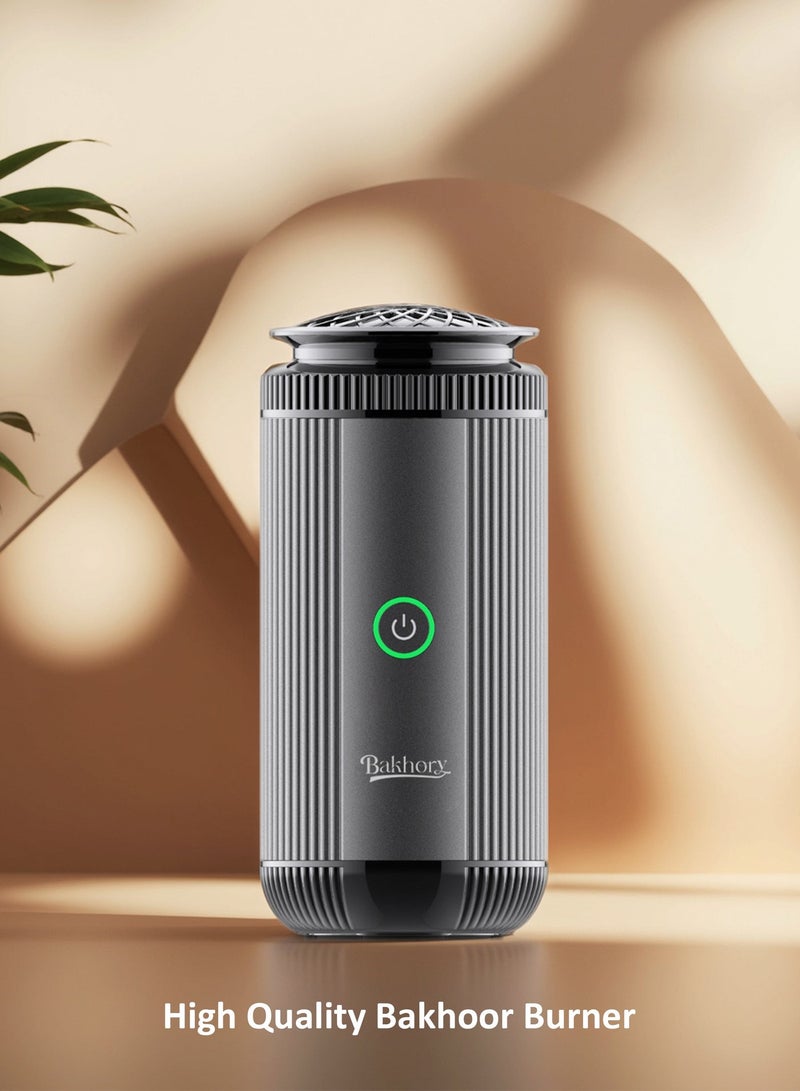 Bakhory Oud Electric USB Bakhoor Burner, Premium Burner for Home, Office and Car, Long Battery Life, Type C Fast Charge, Grey - Image 4