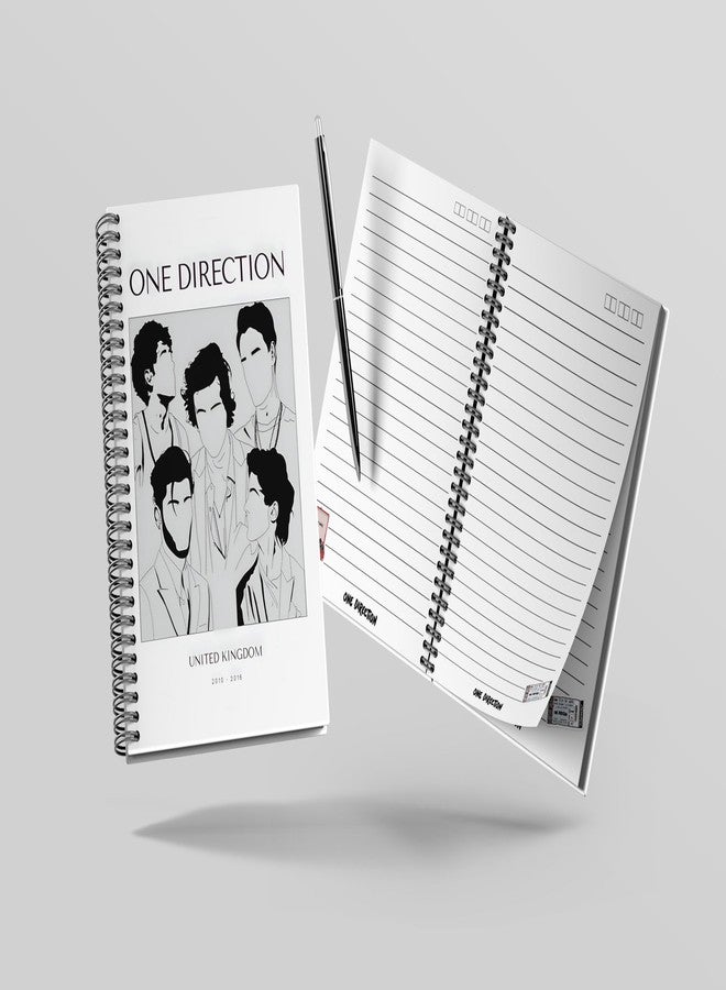 zenithink One Direction Band Wiro Journal Notebook | 80 gsm Paper With 350GSM Hard Cover | Single Ruled | Pages - 160 | A5 Size | Wiro Binding | Versatile for School, Home & Office | - Image 4